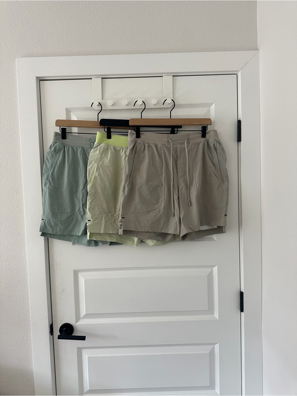 lululemon athletica Men's Athletic Shorts in Sage, Pale Yellow, and Taupe - Picture 3 of 3